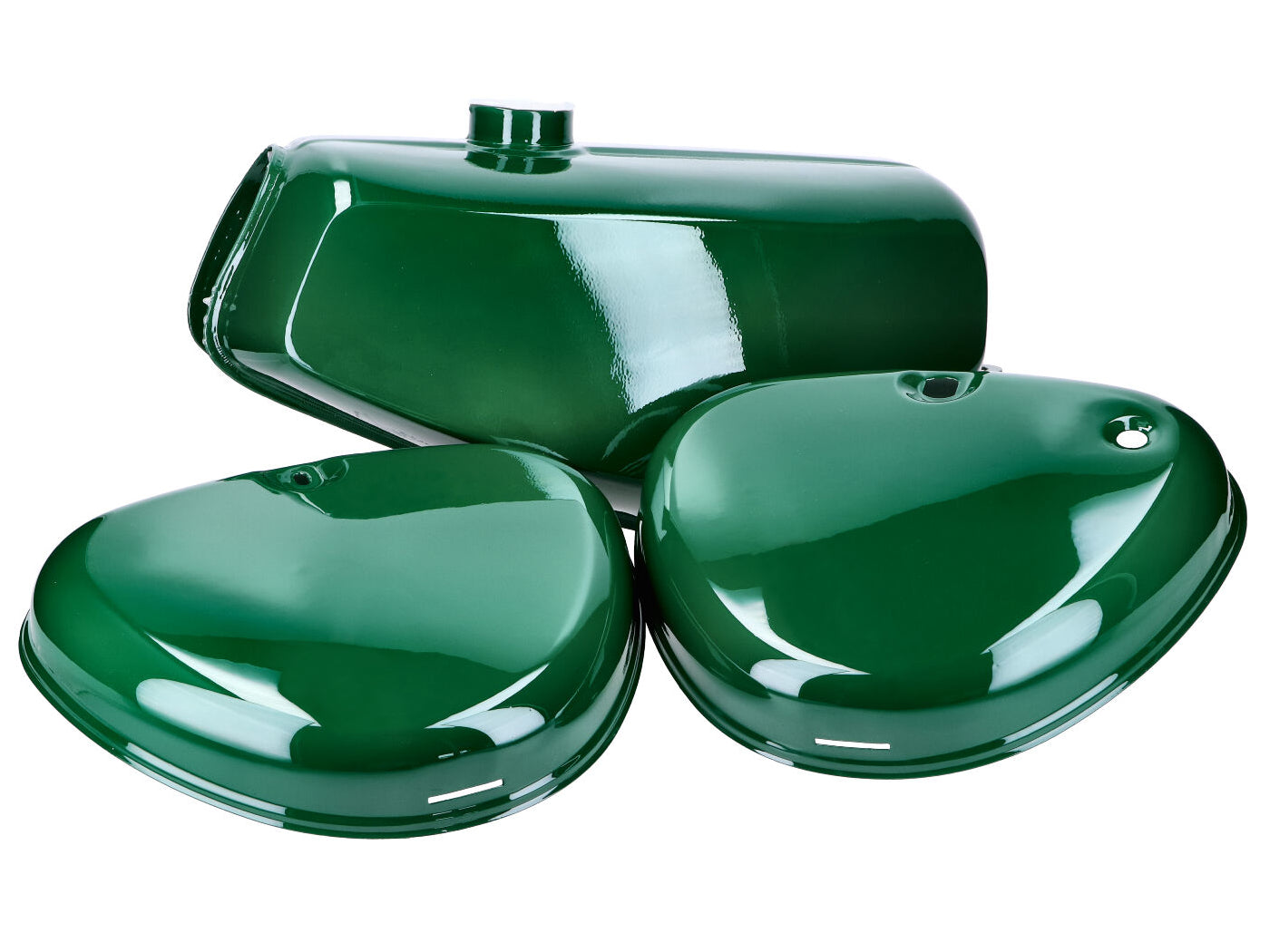 Benzintank und Seitendeckel Set dunkelgrün für Simson S50, S51, S70